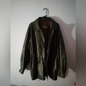 Boston Outfitters Men's lined long length Leather Jacket L